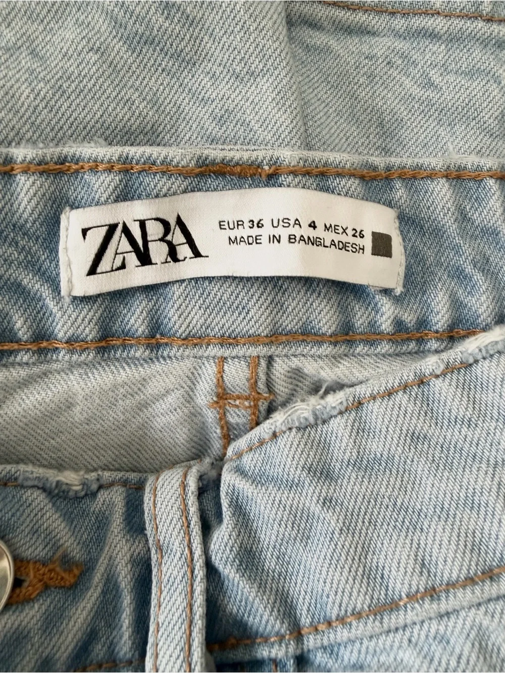 Zara Light Blue High-Rise Denim Shorts Mom Jorts Y2K Light Wash